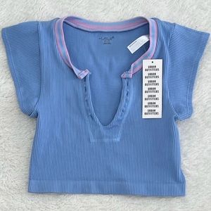 *bnwt* urban outfitters blue go for gold top size xs/s